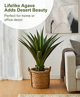 Glitzhome 3.25ft. Faux Agave Plant in Pot