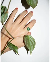 seree Green heart - Jade stone skinny ring