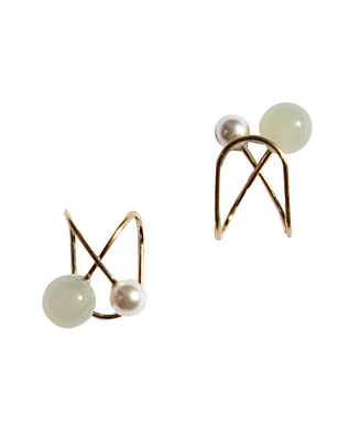 seree Colette - Jade and pearl ear cuffs