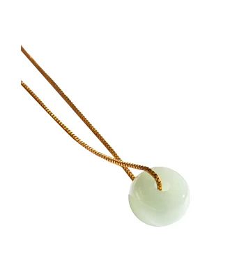 seree Donut - Green jade pendant necklace