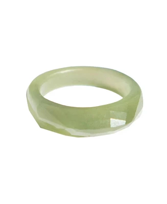 seree Dia - Structured green jade ring