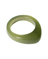 Pyra — Teardrop green jade ring