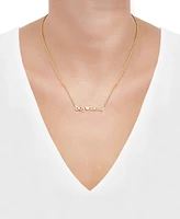 Diamond Accent Boy Mom Pendant Necklace Sterling Silver or 14k Gold-Plated Silver, 16" + 2" extender