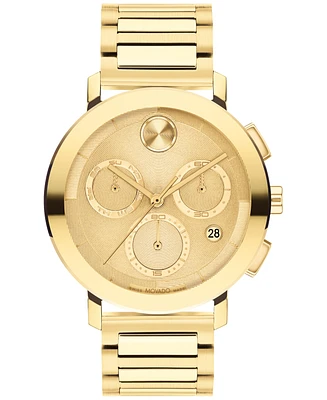 Movado Men's Swiss Chronograph Bold Evolution 2.0 Gold Ion Plated Steel Bracelet Watch 42mm