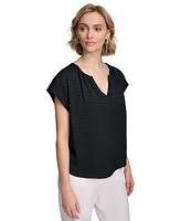 Calvin Klein Women's Short Sleeve Textured Blouse