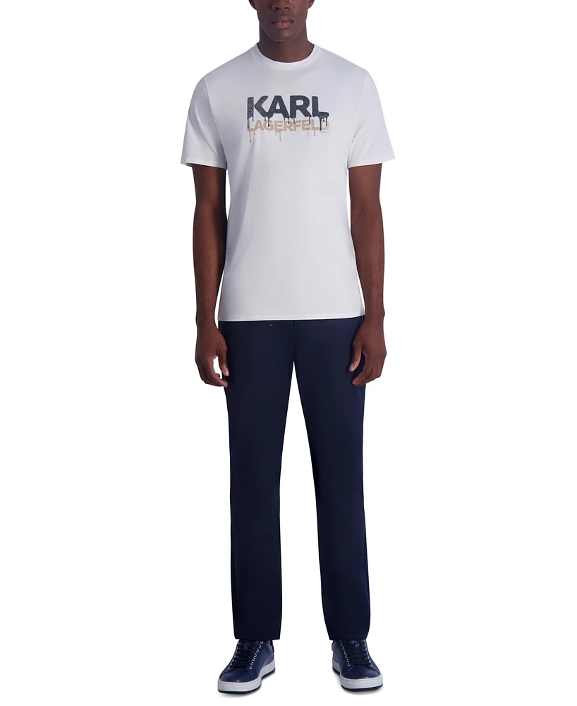 Karl Lagerfeld Paris Men's Drip Logo Graphic T-Shirt