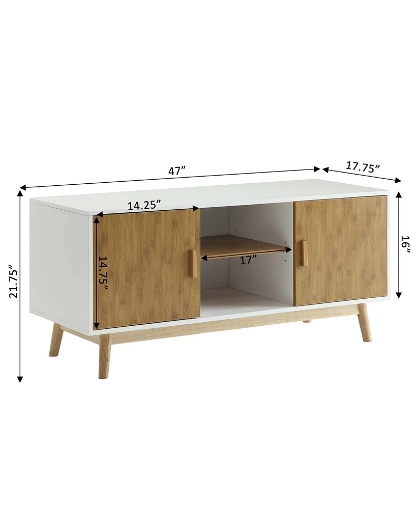 Convenience Concepts 47.25" Oslo Tv Stand with Storage Cabinets and Shelves
