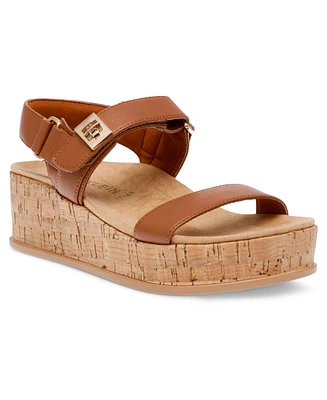 Anne Klein Women's Verse Double Strap Platform Wedge Sandals
