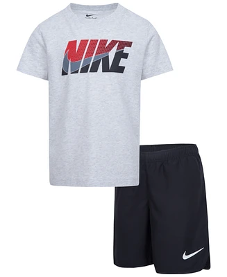 Nike Little Boys T-shirt and Woven Shorts, 2 Piece Set