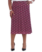 Kasper Women's Printed Ity Pull-On A-Line Skirt