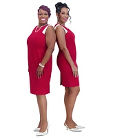 Kasper Women's Combo Sleeveless Sheath Dress