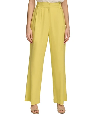 Calvin Klein Women's Linen-Blend Wide Leg Pants