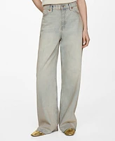 Mango Women's High-Waist Wide leg Jeans