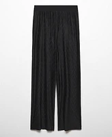 Mango Women's Textured Wide leg Pants