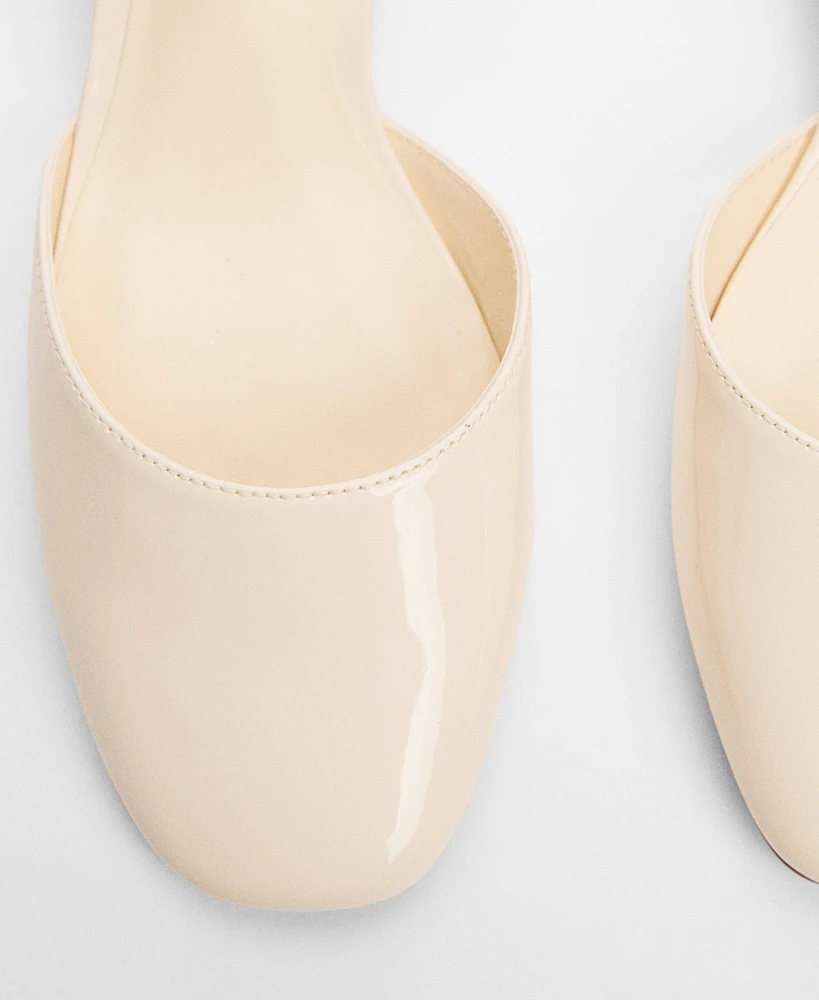Mango Women's Patent Leather-Effect Slingback Shoes