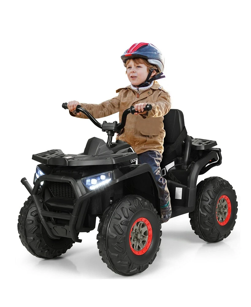 Sugift 12V Kids Electric 4-Wheeler Atv with 2 Speeds and Led Lights