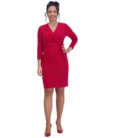 Kasper Women's Surplice-Neck Twist Front Sheath Dress