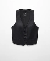 Mango Women's Linen Suit Vest