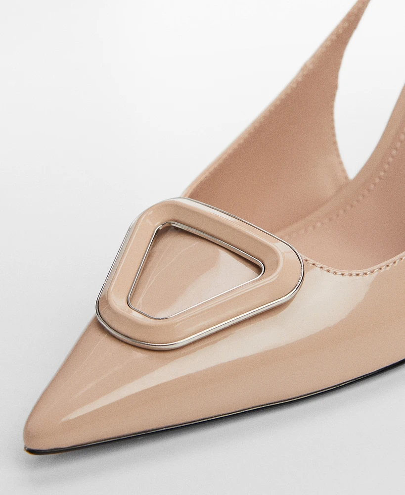Mango Women's Patent Leather-Effect Slingback Shoes - Lt