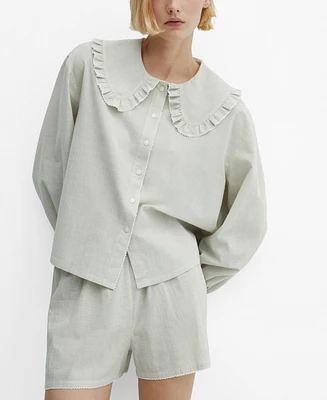 Mango Women's Two-Piece Cotton Pajamas