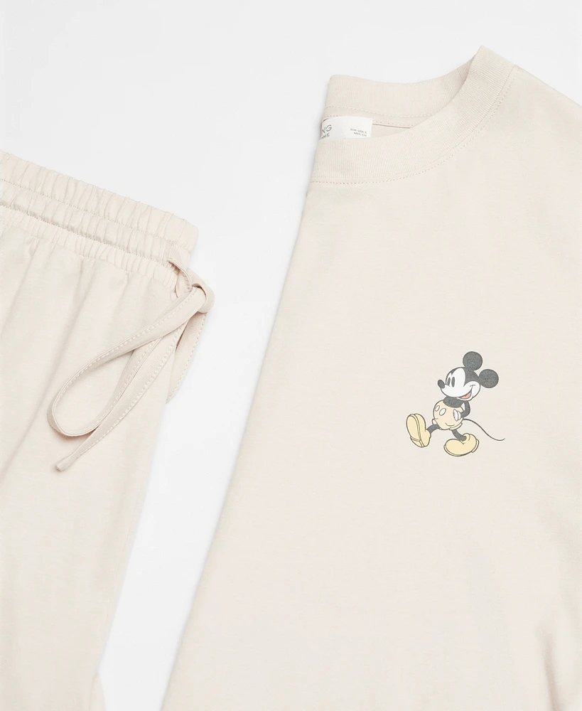 Mango Women's Mickey Mouse Two-Piece Pajamas