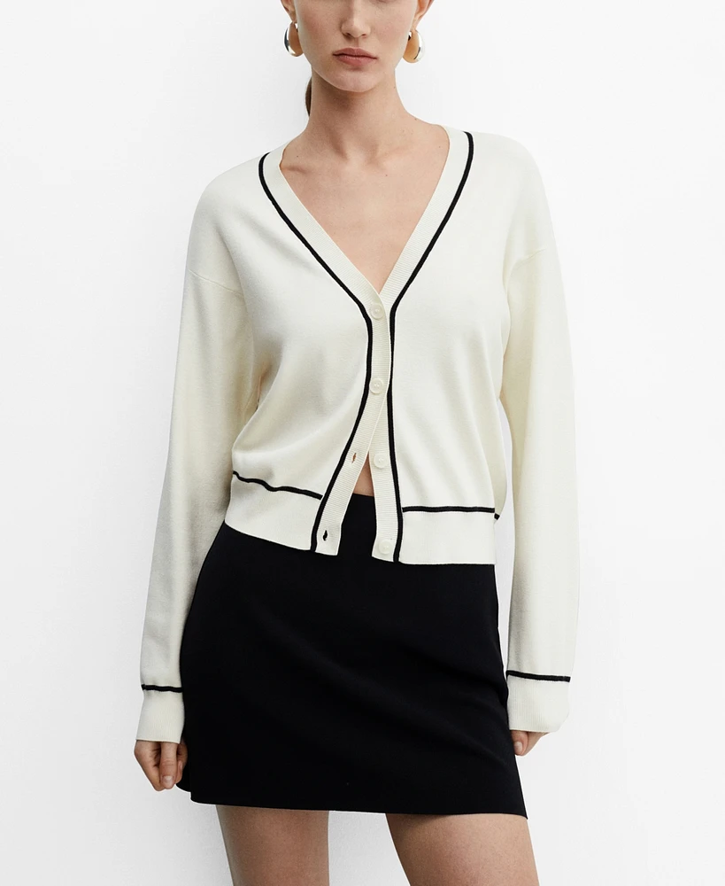 Mango Women's Contrast Trims Cardigan