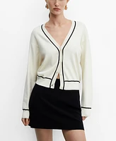 Mango Women's Contrast Trims Cardigan