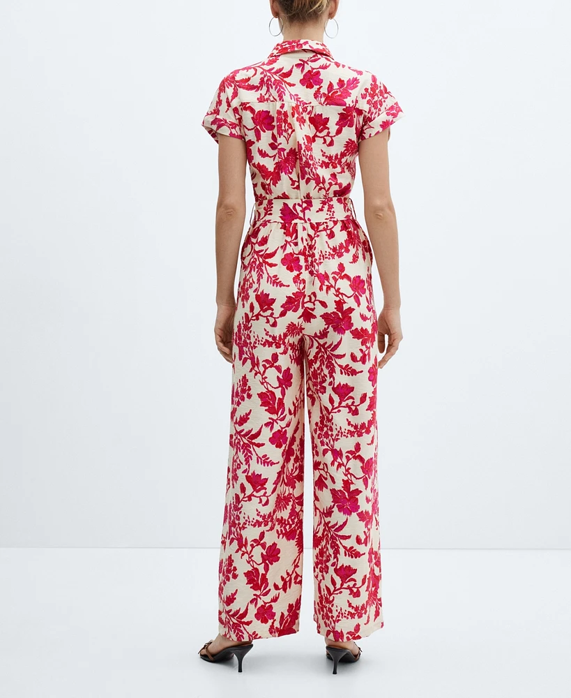 Mango Women's Floral Print Jumpsuit