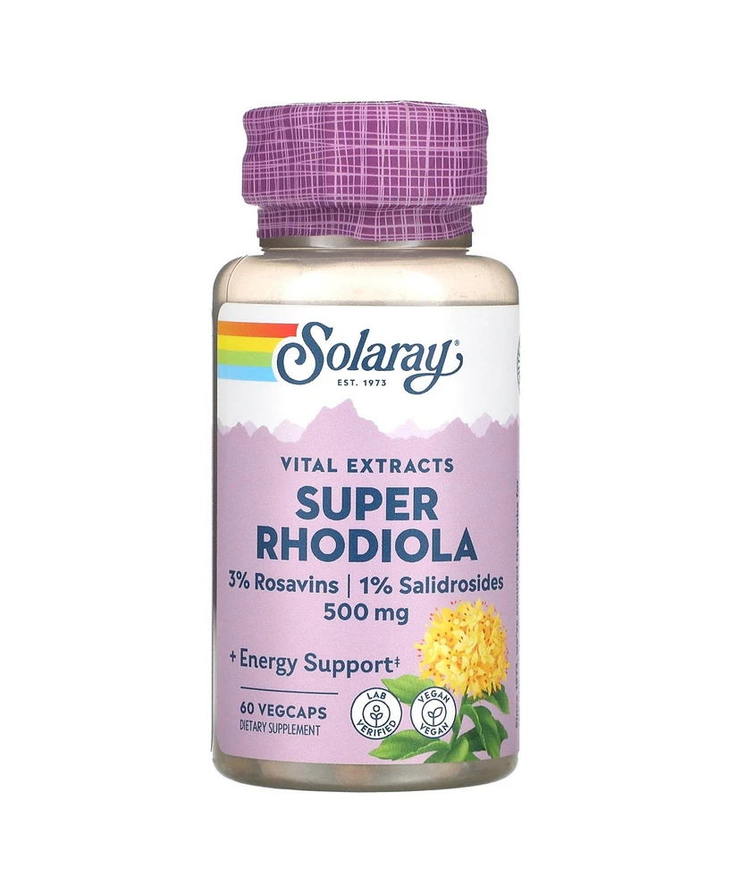 Solaray Vital Extracts Super Rhodiola 500 mg - 60 VegCaps - Assorted Pre