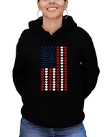 La Pop Art Women's Word Heart Flag Hooded Sweatshirt