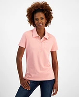 Nautica Jeans Women's Printed-Trim Pocket Polo Shirt