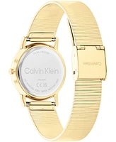 Calvin Klein Women's Ck Feel Gold-Tone Stainless Steel Mesh Watch 30mm