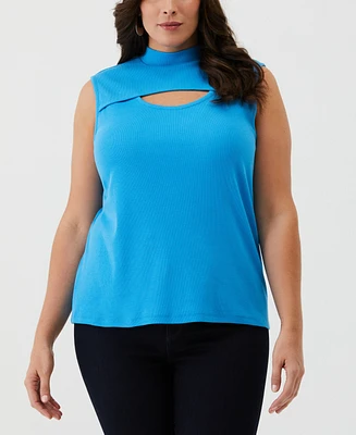 Ella Rafaella Plus Size Cutout Ribbed Sleeveless Tank Top