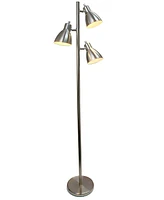 Creekwood Home Essentix 64" Tall Traditional 3 Light Metal Tree Floor Lamp with Metal Adjustable Spotlight Shades