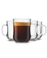 JoyJolt Diner Single Wall Coffee Glass 15.5 oz, Set of 4