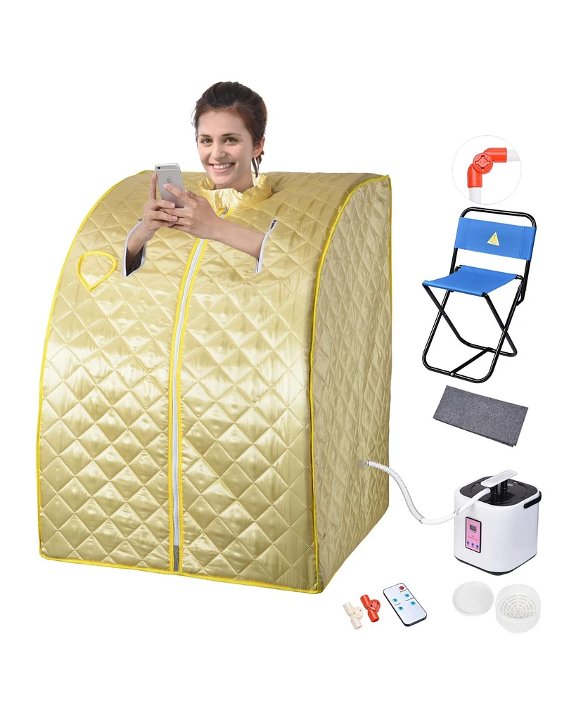 Yescom 2L Portable Light Home Steam Sauna Spa Tent Detox Weight Loss Body Slimming Bath