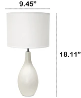 Creekwood Home Essentix 18.11" Traditional Standard Ceramic Dewdrop Table Desk Lamp with Matching Fabric Shade