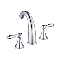 Yescom 3 Hole Bathroom Faucet for Undermount Sink Widespread 2 Handle Basin Mixer Taps Chrome