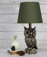 Simple Designs Woodland 19.85" Tall Contemporary Polyresin Night Owl Novelty Bedside Table Desk Lamp