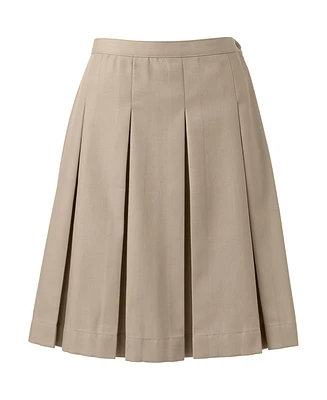 Lands' End Women's School Uniform Poly-Cotton Box Pleat Skirt Top of Knee