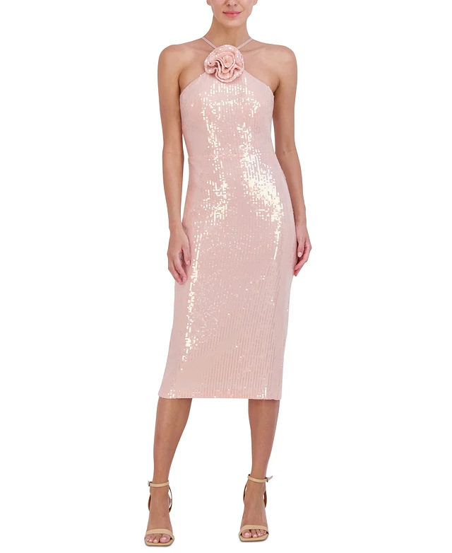 Eliza J Women's Sequined Rosette Halter Dress | Dulles Town Center