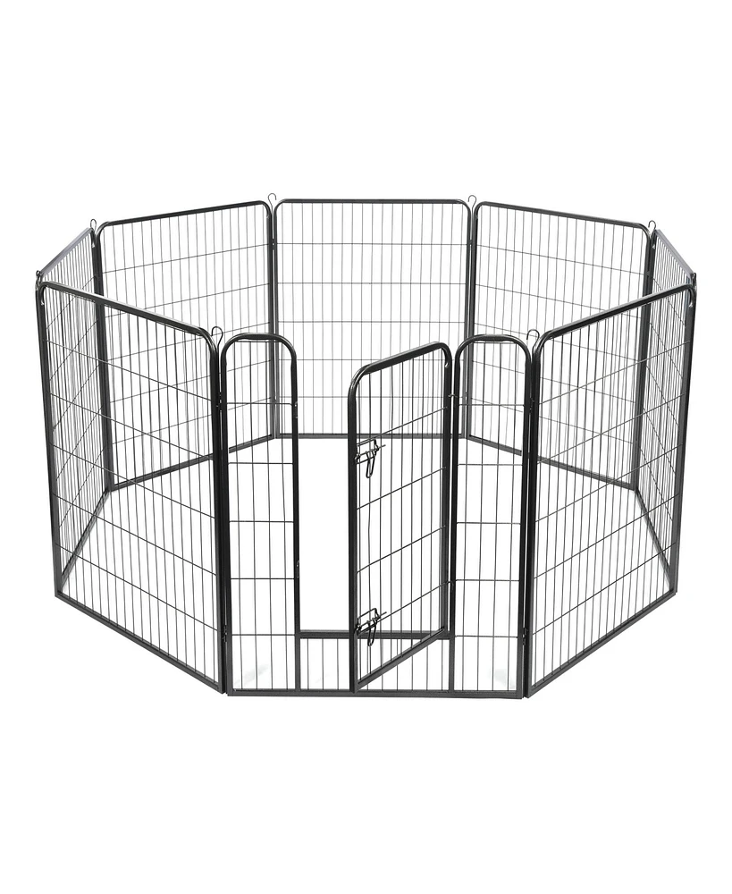 Yescom 8 Pieces 32"x40" Pet Playpen Extra Large Dog Exercise Fence Panel Crate Camping