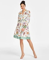 Anne Klein Women's Floral-Print Fit & Flare Dress