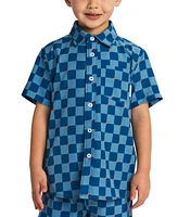 Sovereign Code Big Boys Stretchy Checker-Print Button-Down Shirt