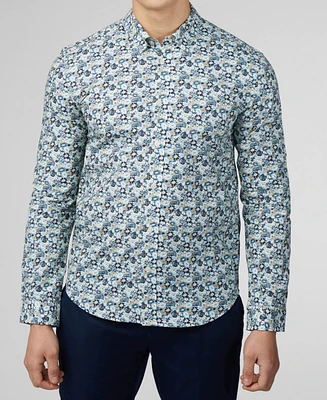 Ben Sherman Men's Multicolor Floral Print Long Sleeve Shirt