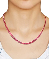 Lab-Grown Ruby 18" Tennis Necklace (48-1/2 ct. t.w.) in Gold-Plated Sterling Silver