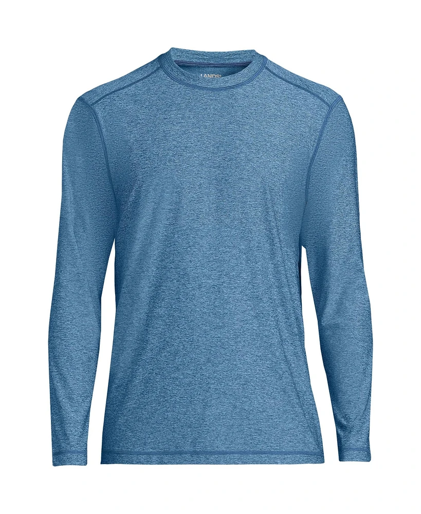 Lands' End Men's Tall Long Sleeve Upf 50 Swim Tee Rash Guard