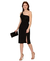 Adrianna Papell Women's Bow-Front One-Shoulder Dress