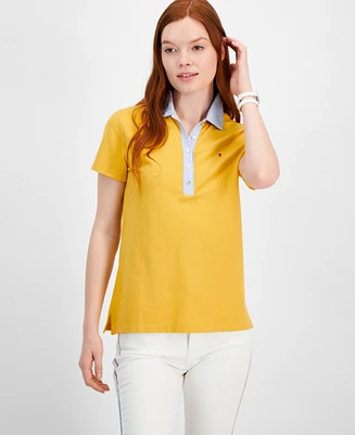 Tommy Hilfiger Women's Striped-Collar Polo Shirt