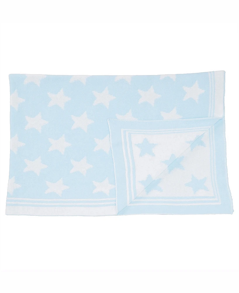 Baby Mode Signature Baby Boys Reversible Stars Knit Blanket